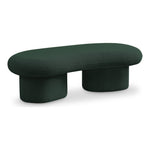 Luka Boucle Fabric Upholstered Bench in Green