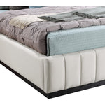 Lucia Linen Textured Fabric Upholstered Queen Bed in Beige