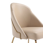 Gracie Vegan Leather Metal Dining Chair in Tan and Gold