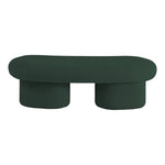 Luka Boucle Fabric Upholstered Bench in Green