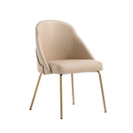 Gracie Vegan Leather Metal Dining Chair in Tan and Gold