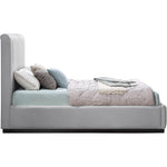 Lucia Linen Textured Fabric Upholstered Queen Bed in Grey