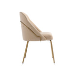 Gracie Vegan Leather Metal Dining Chair in Tan and Gold