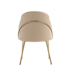 Gracie Vegan Leather Metal Dining Chair in Tan and Gold