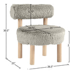 Ambre Vegan Shearling Fabric Upholstered Accent Chair in Taupe