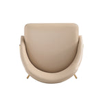 Gracie Vegan Leather Metal Dining Chair in Tan and Gold