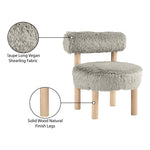 Ambre Vegan Shearling Fabric Upholstered Accent Chair in Taupe