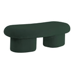 Luka Boucle Fabric Upholstered Bench in Green