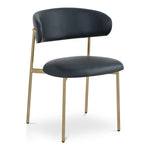Lupita Vegan Leather Upholstered Dining Chair in Black