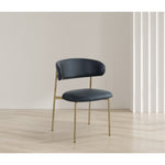 Lupita Vegan Leather Upholstered Dining Chair in Black