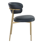 Lupita Vegan Leather Upholstered Dining Chair in Black