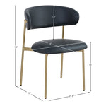 Lupita Vegan Leather Upholstered Dining Chair in Black