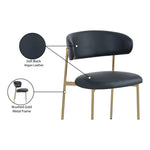 Lupita Vegan Leather Upholstered Dining Chair in Black