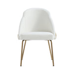 Gracie Vegan Leather Metal Dining Chair in White and Gold