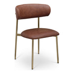Lupita Vegan Leather Upholstered Dining Chair in Brown