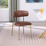 Lupita Vegan Leather Upholstered Dining Chair in Brown