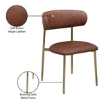 Lupita Vegan Leather Upholstered Dining Chair in Brown