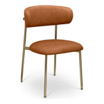 Lupita Vegan Leather Upholstered Dining Chair in Cognac