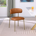 Lupita Vegan Leather Upholstered Dining Chair in Cognac
