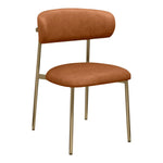 Lupita Vegan Leather Upholstered Dining Chair in Cognac