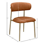 Lupita Vegan Leather Upholstered Dining Chair in Cognac