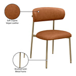 Lupita Vegan Leather Upholstered Dining Chair in Cognac