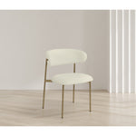 Lupita Vegan Leather Upholstered Dining Chair in Cream