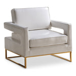 Amelia Vegan Leather Upholstered Accent Chair in White