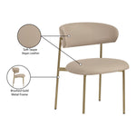 Lupita Vegan Leather Upholstered Dining Chair in Taupe