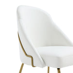 Gracie Vegan Leather Metal Dining Chair in White and Gold