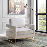 Amelia Vegan Leather Upholstered Accent Chair in White