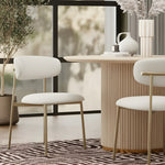 Lupita Vegan Leather Upholstered Dining Chair in Off-White