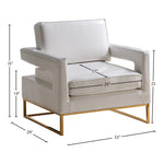 Amelia Vegan Leather Upholstered Accent Chair in White