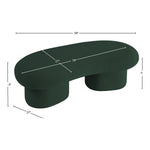 Luka Boucle Fabric Upholstered Bench in Green