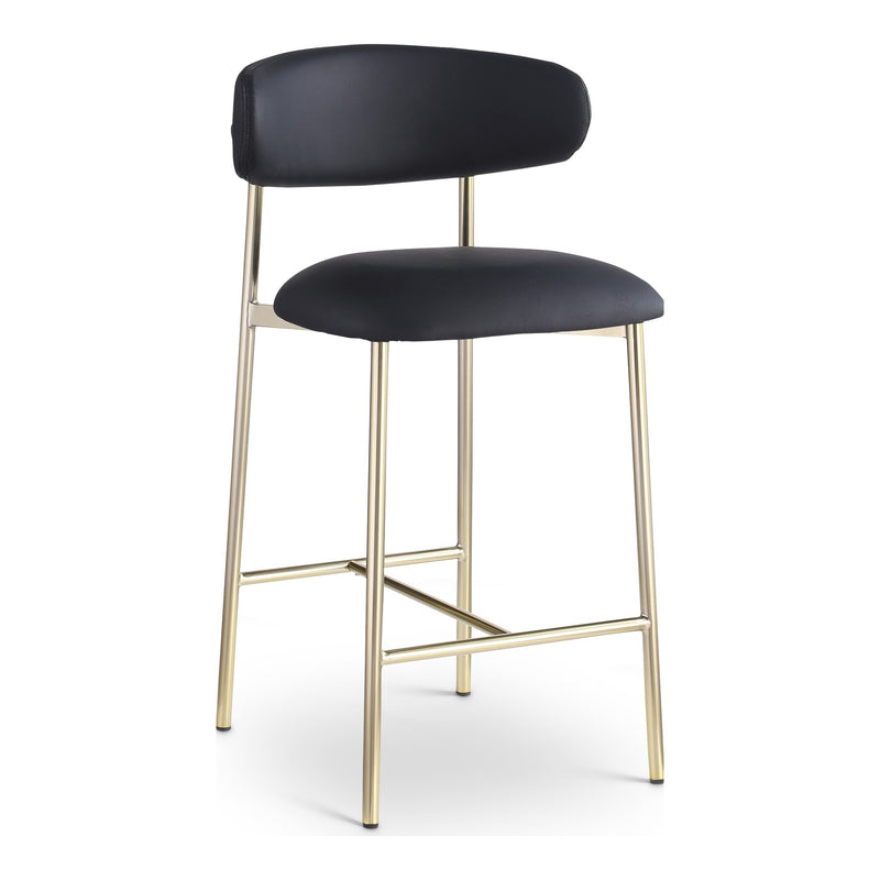 Lupita Vegan Leather Upholstered Counter Stool in Black