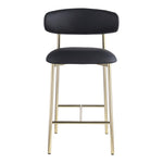 Lupita Vegan Leather Upholstered Counter Stool in Black