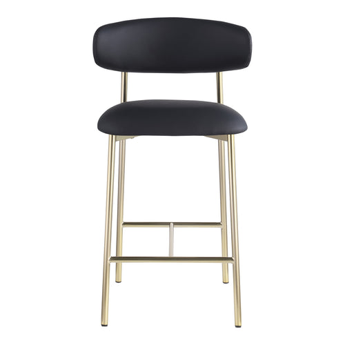 Lupita Vegan Leather Upholstered Counter Stool in Black