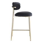 Lupita Vegan Leather Upholstered Counter Stool in Black