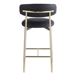 Lupita Vegan Leather Upholstered Counter Stool in Black