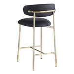 Lupita Vegan Leather Upholstered Counter Stool in Black