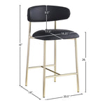 Lupita Vegan Leather Upholstered Counter Stool in Black