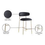 Lupita Vegan Leather Upholstered Counter Stool in Black