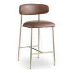 Lupita Vegan Leather Upholstered Counter Stool in Brown