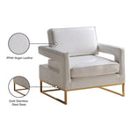 Amelia Vegan Leather Upholstered Accent Chair in White