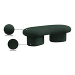 Luka Boucle Fabric Upholstered Bench in Green