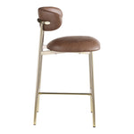 Lupita Vegan Leather Upholstered Counter Stool in Brown