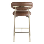 Lupita Vegan Leather Upholstered Counter Stool in Brown