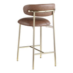 Lupita Vegan Leather Upholstered Counter Stool in Brown