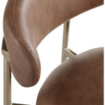 Lupita Vegan Leather Upholstered Counter Stool in Brown