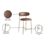 Lupita Vegan Leather Upholstered Counter Stool in Brown